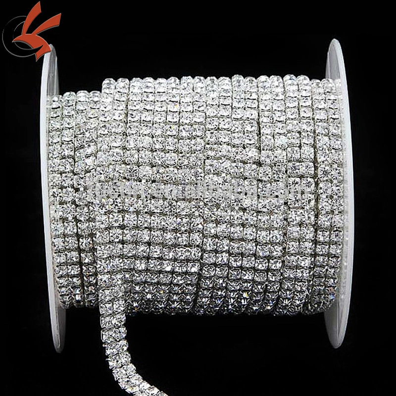 ss16 4 rows close clear rhinestone cup chain
