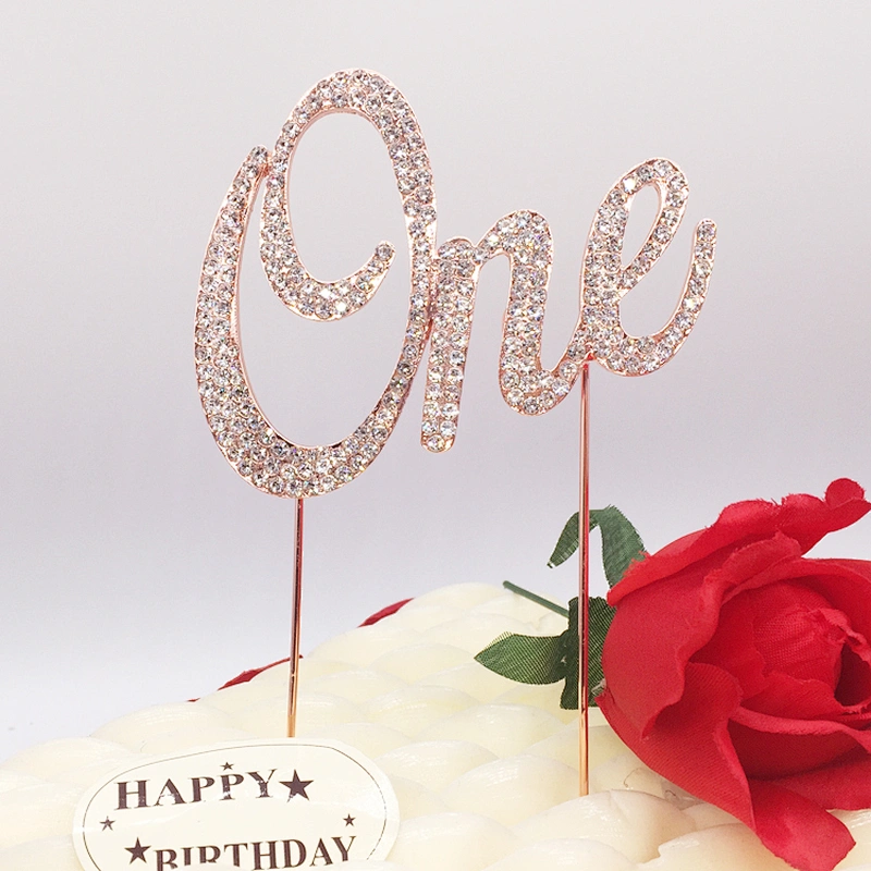 Only clear one love wedding crystal the one rhinestone cake topper for birthday cake