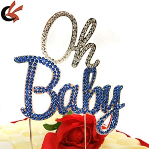 Baby shower Party Blue or Pink Rhinestone  Oh Babygcake topper