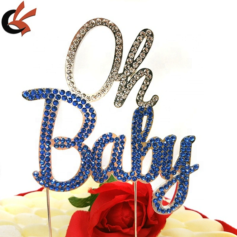 Baby shower Party Blue or Pink Rhinestone  Oh Babygcake topper