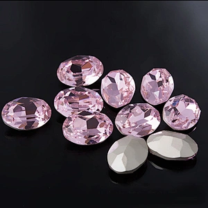 Fancy Jewelry Oval Facetted Cut Pointed Back Glass Stone Loose Drop Crystal