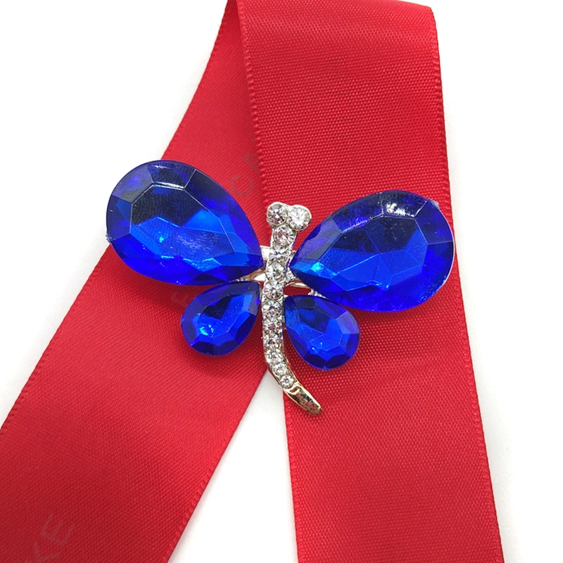 35*50mm acrylic rhinestone butterfly brooch