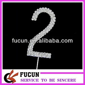 Supplier Clear Rhinestone Diamante Number 6 Cake Topper Decoration