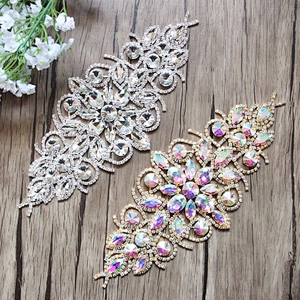 Hot Sale Favor AB Rhinestone Wedding Dress Crystal Belt Trim Appliques