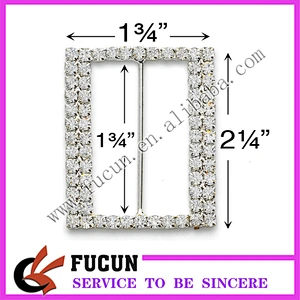 New Arrival Rectangle Rhinestone Ribbon Slider Buckles