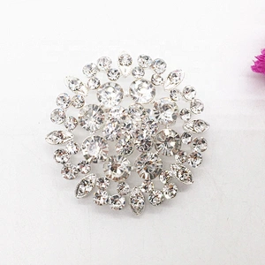 Crystal rhinestone wedding decoration woman jewelry silver brooch safety pin