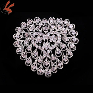 Jewelry Custom wedding crystal rhinestone Silver Plated Brooch