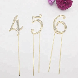 Clear 7cm Wedding Table Numbers Rhinestone Crystal Cake Pick Topper Wholesale