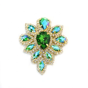 Indian Wedding Bridal Flatback Crystal Diamante Vintage Colored Resin Stone Headpiece Applique