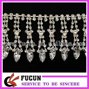 rhinestone crystal pendant trims beaded banding chain