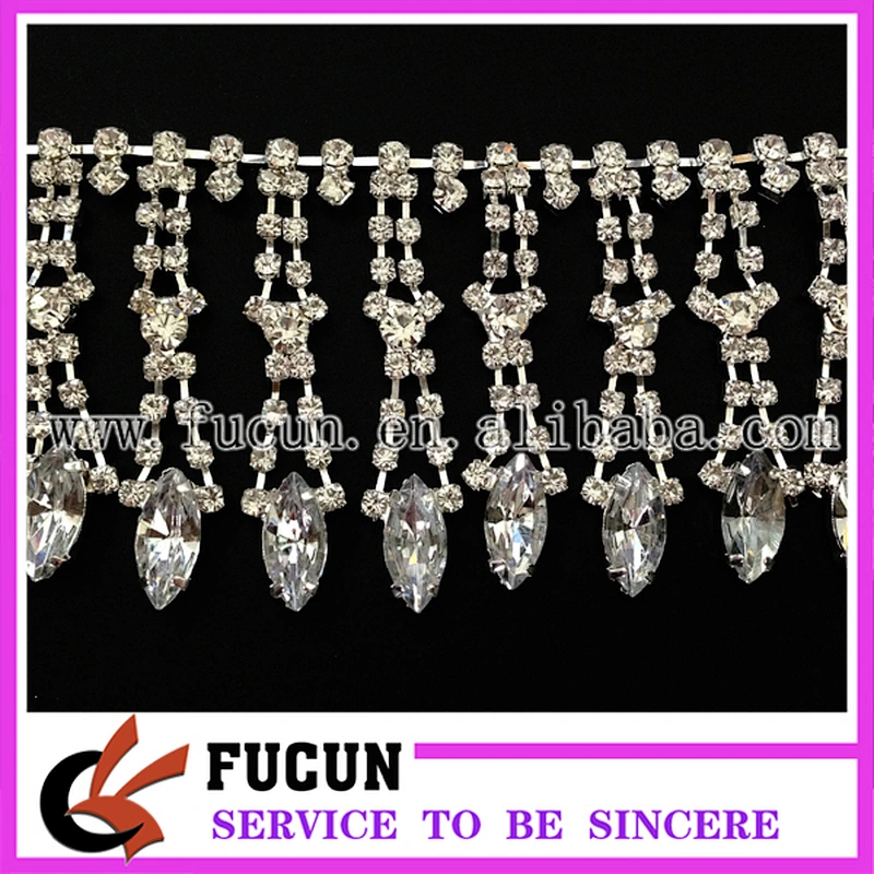 rhinestone crystal pendant trims beaded banding chain