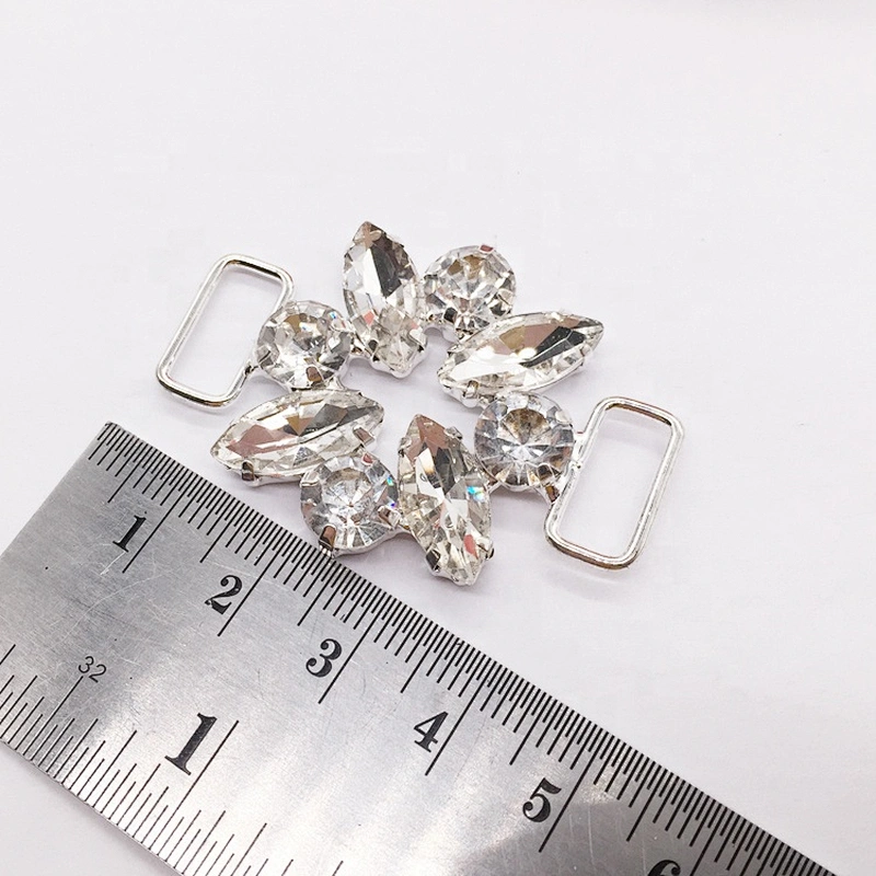 4.5cm Glass Crystal Rhinestone Buckle Swimwear Bikini Connector