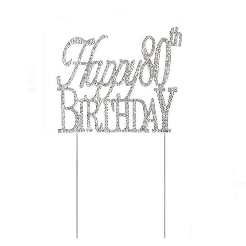 high Rhinestone 50th Birthday Wedding Cake Topper Silver Crystal Monogram