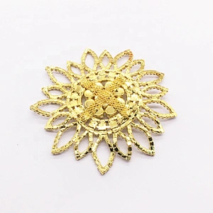 Gold Beaded Crystal Rhinestone Flat Floral Patches Embroidery Patch Applique For Garment Accessories