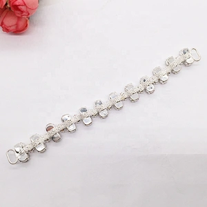 Clear flower crystal rhinestone connector for bikini