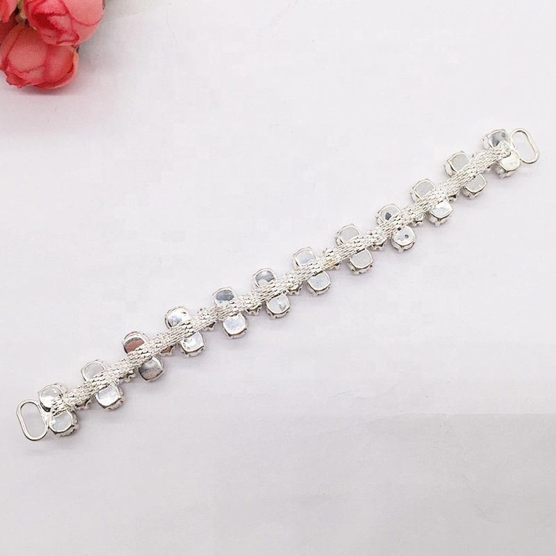 Clear flower crystal rhinestone connector for bikini