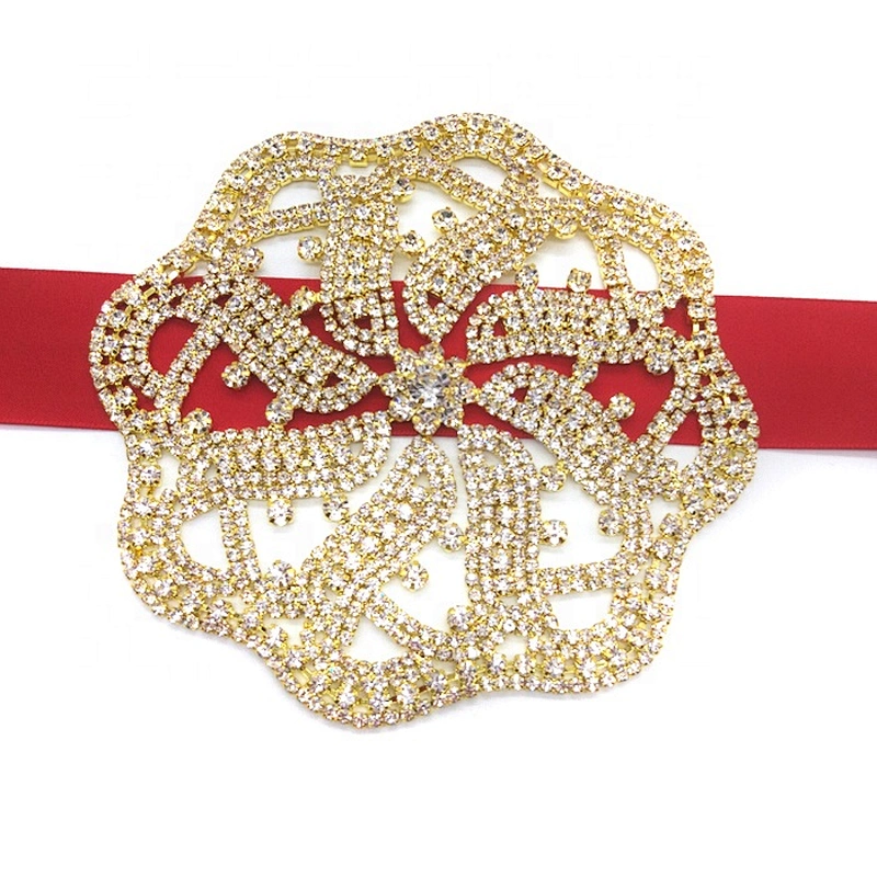 Custom Gold Sew on Large Crystal Rhinestone Appliques