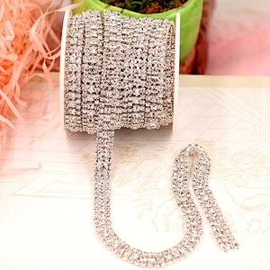 factory wholesale crystal diamond rhinestone cup chain trimming strass chain cup chain