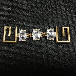 Wholesale Crystal Transparent Acrylic Beads Bikini Connector with Custom Gold Connector ends