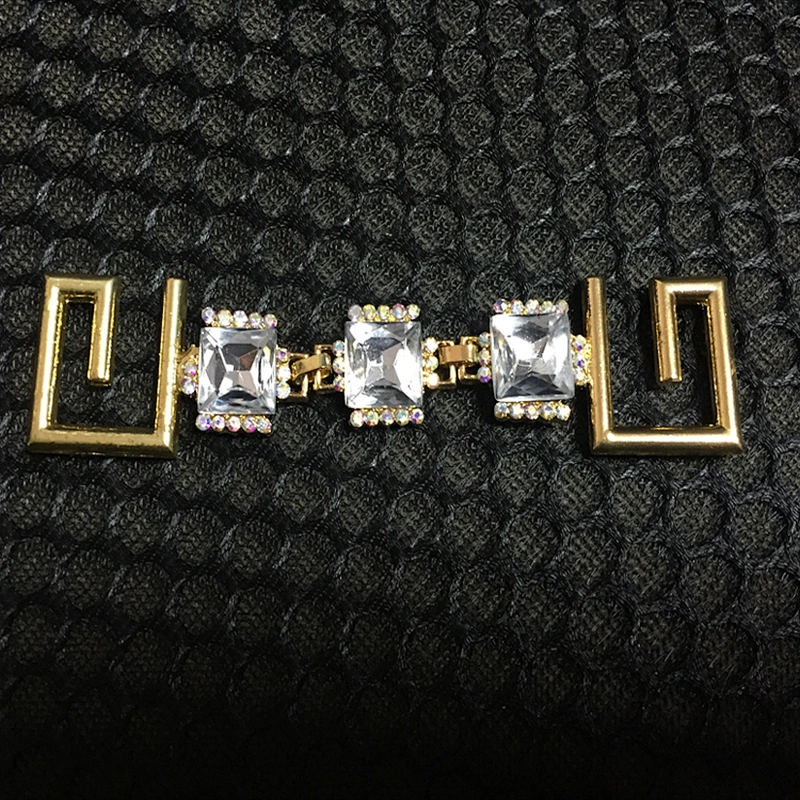 Wholesale Crystal Transparent Acrylic Beads Bikini Connector with Custom Gold Connector ends