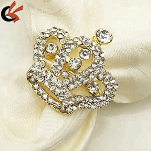 CRYSTAL RHINESTONE DIAMOND CROWN NAPKIN RING HOLDERS