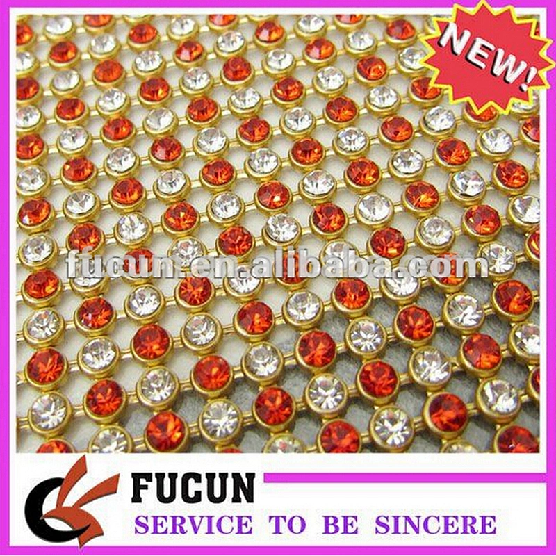 2mm/4mm/6mm Rhinestone Mesh For Clothes Decoration/Shoe Decoration Hot Fix Rhinestone Aluminium Mesh