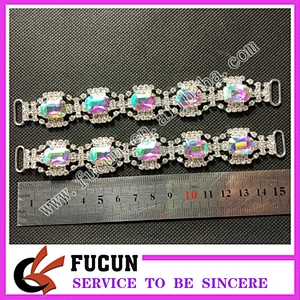 2018 fashion AB clear rhinestone bikini connector for Swimwear Metal Accessories