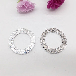 custom round rhinestone silver metal buckle side release swimwear connector for bikini