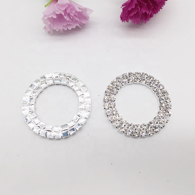 custom round rhinestone silver metal buckle side release swimwear connector for bikini
