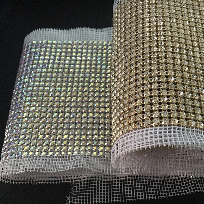Garment Use wholesale 2mm/3mm/4mm ab bling crystal rhinestone net mesh for decoration