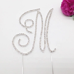 Party Decoration Initial Letter Wedding Occasion Rhinestone Cake Topper