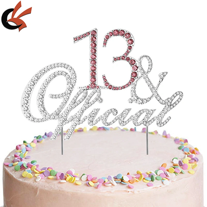 NEW rhinestone 13& Official  Teenager Birthday Cake Topper
