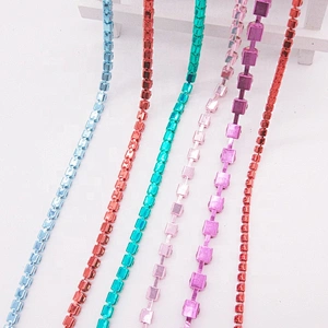 New Products SS12 Sparkling COLOR rhinestone color plating metal base rhinestone cup chain