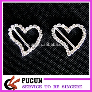 15mm heart rhinestone buckles/ribbon buckles