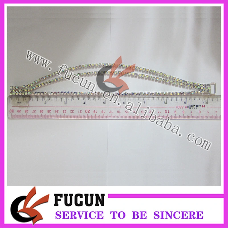 AB color diamond rhinestone headband long straight middle bikini connectors