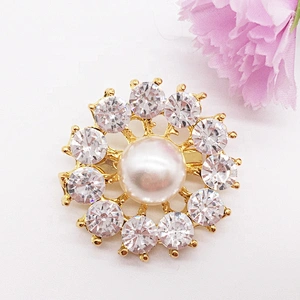 fashion cheap small size korean pearl brooch for wedding invitation card