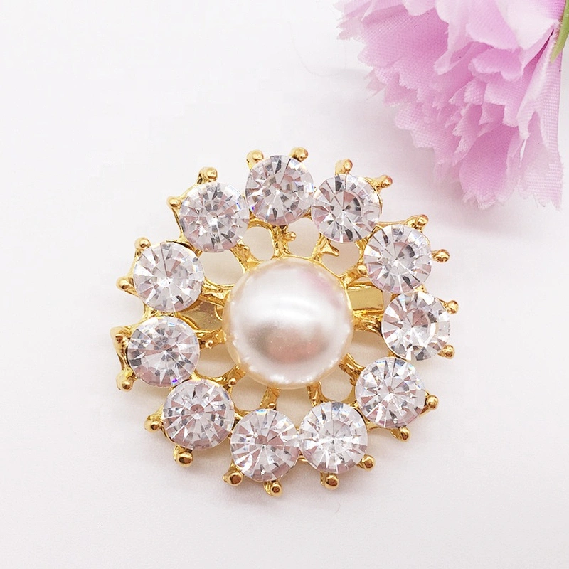fashion cheap small size korean pearl brooch for wedding invitation card