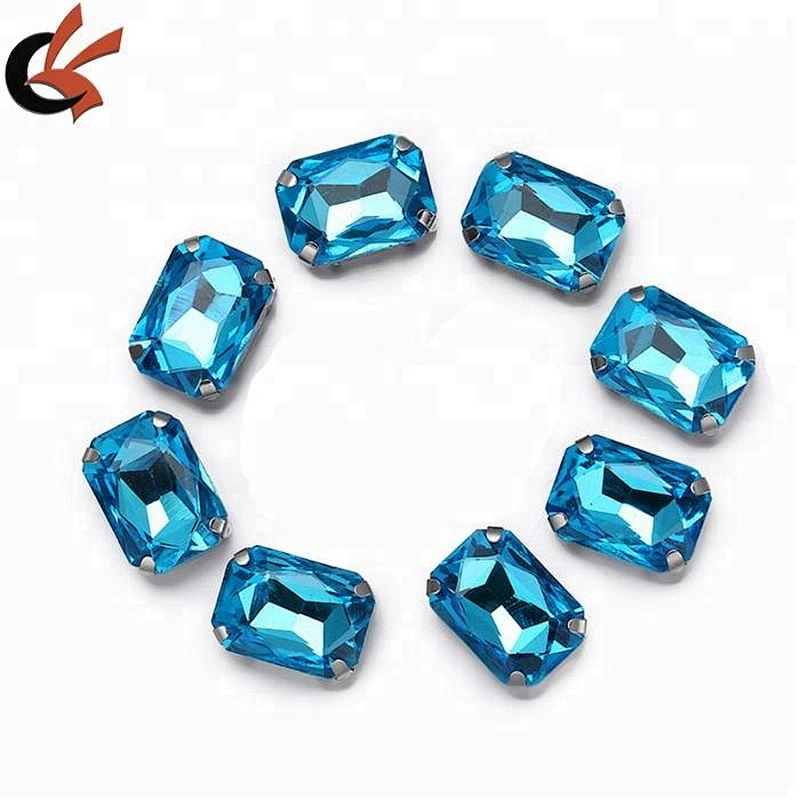 wholesale sewing accessories octagon acrylic rhinestone with metal claw