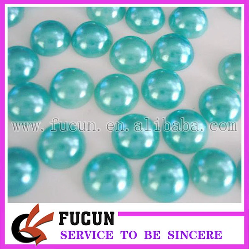 green half round plastic pearl bead
