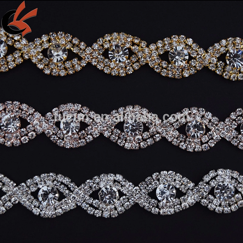 Silver Crystal Clear Rhinestone Leaf Vine Trim
