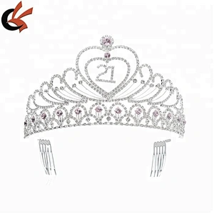 TWENTY-ONE 21 BIRTHDAY PARTY RHINESTONE TIARA CROWN