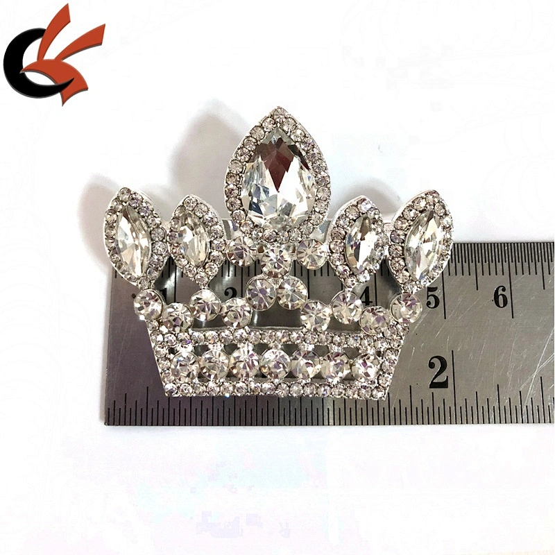 New Design Charm Lady Luxury Silver Crystal Rhinestone Crown Brooch Pin