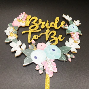 Laser Cutting Glitter Bride to be Wedding Cake Topper Acrylic