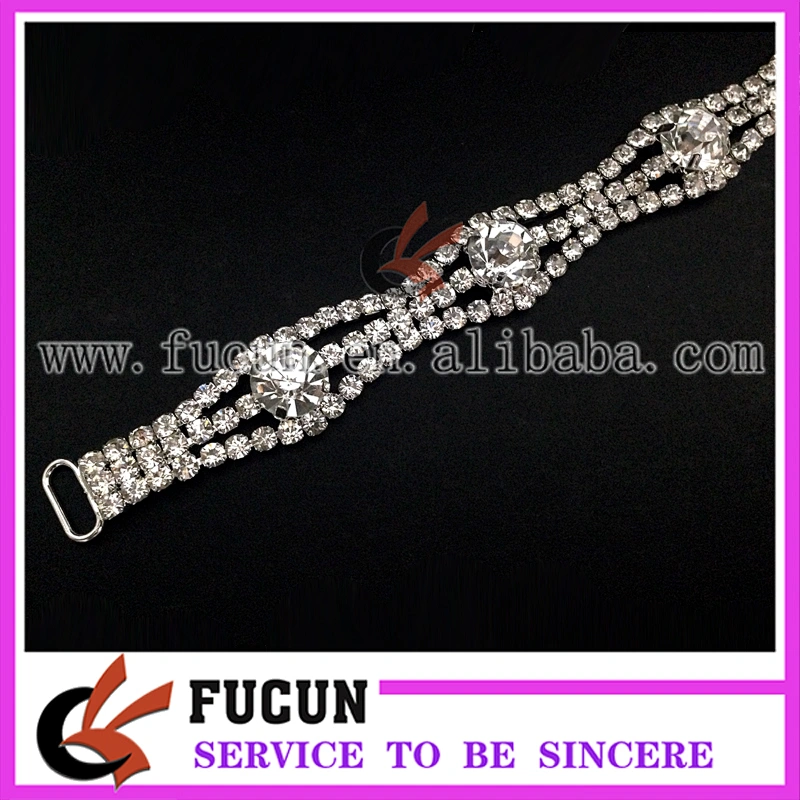 Metal Crystal Rhinestone Bikini Competition Connectors Buckle Chain