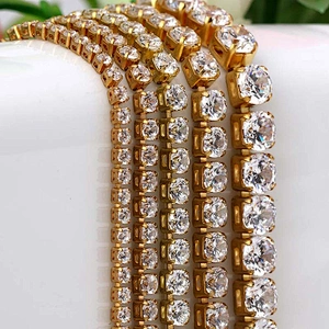 wholesale factory ss28 ss38 gold rhinestone cup chain crystal stones trimming