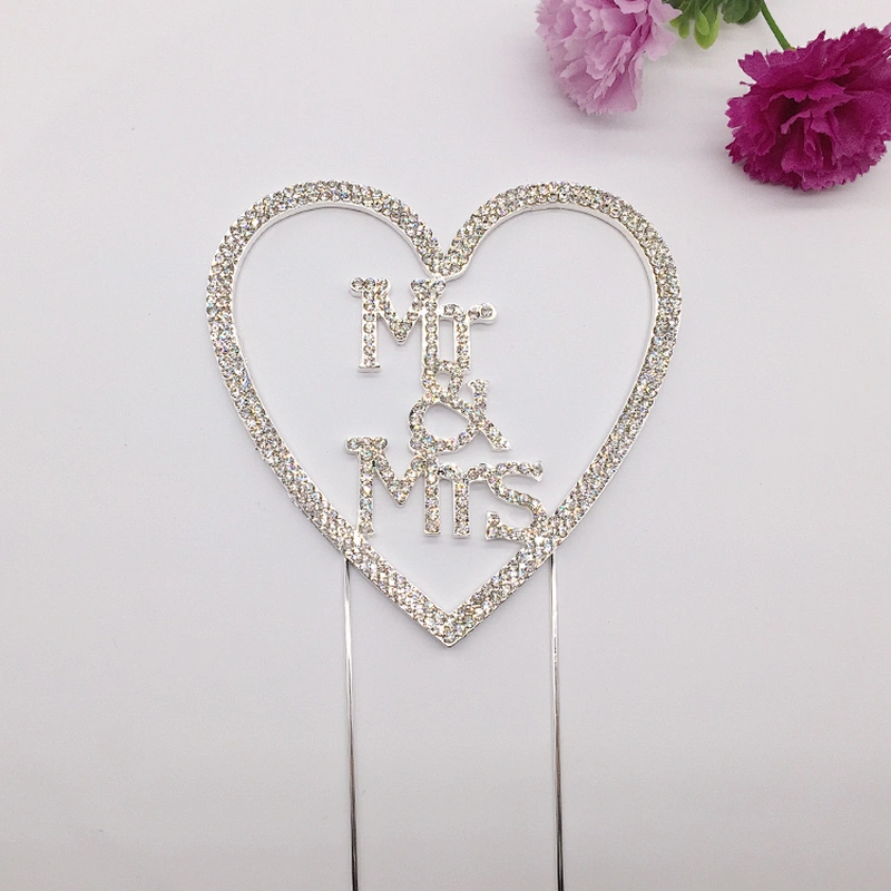 Wedding Event Party Supplier Cake Decorations Heart Shaped Design Mr & Mrs Frozen Wedding Cake Topper