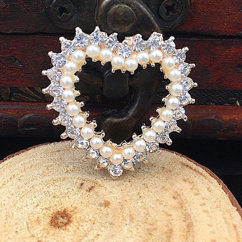 custom made pearl beads crystal heart shape rhinestone belt buckle