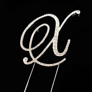 Diamante hot selling capital attractive 26 letter rhinestone cake toppers wedding