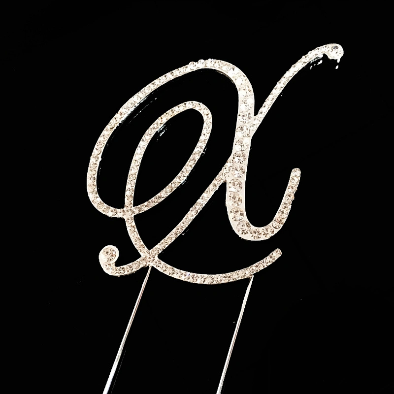 Diamante hot selling capital attractive 26 letter rhinestone cake toppers wedding