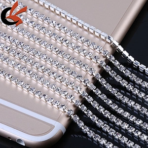 wedding cake decoration crystal beaded silver rhinestone chain